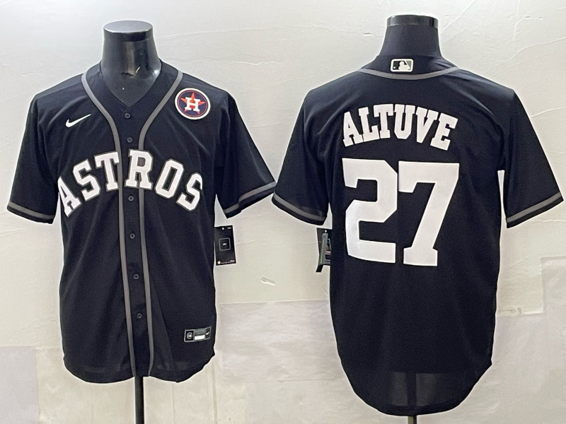 Men Houston Astros #27 Altuve Black Nike 2025 MLB Jersey 001